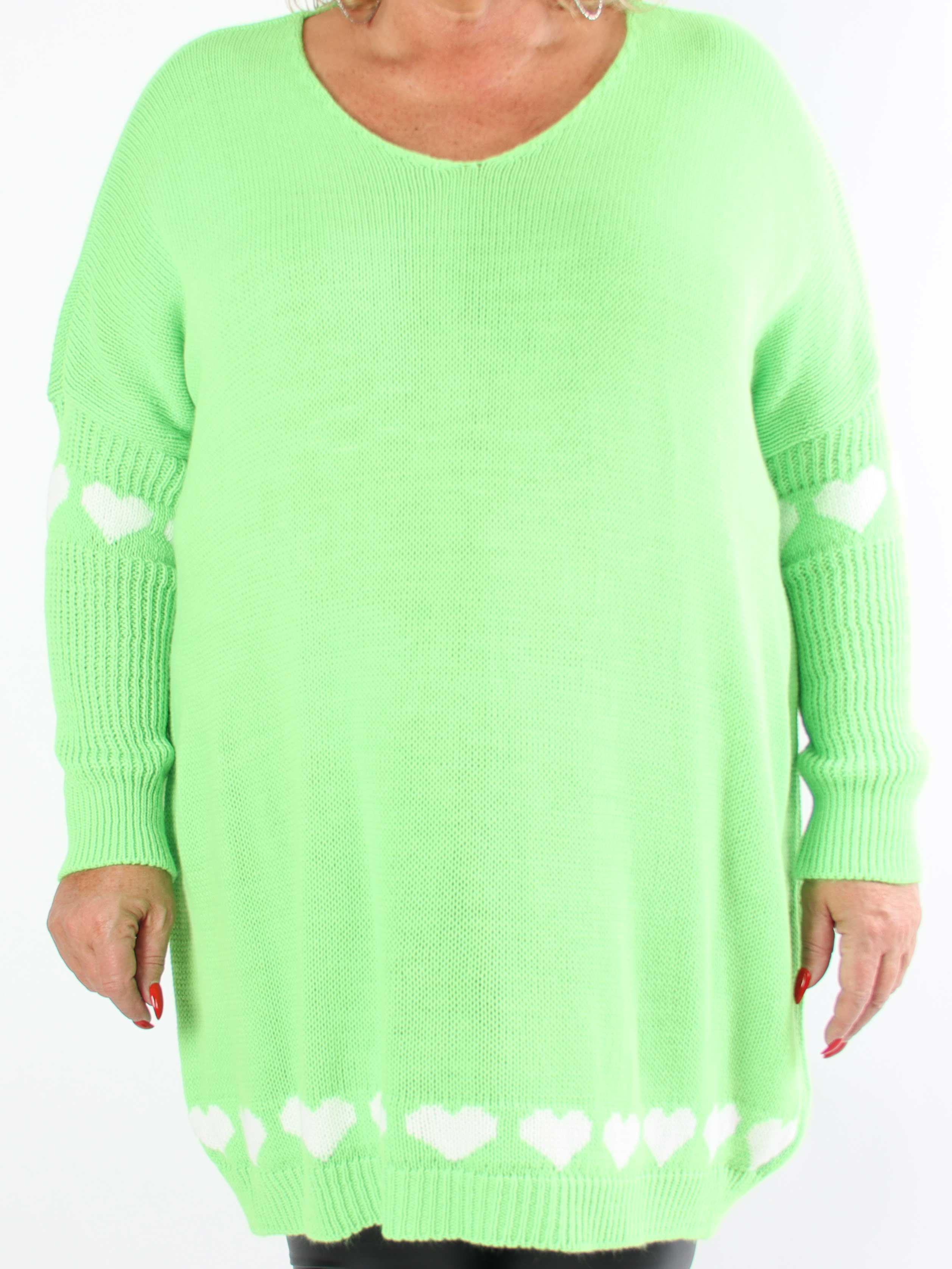 Katerina - Plus size strik med søde hjertedetaljer